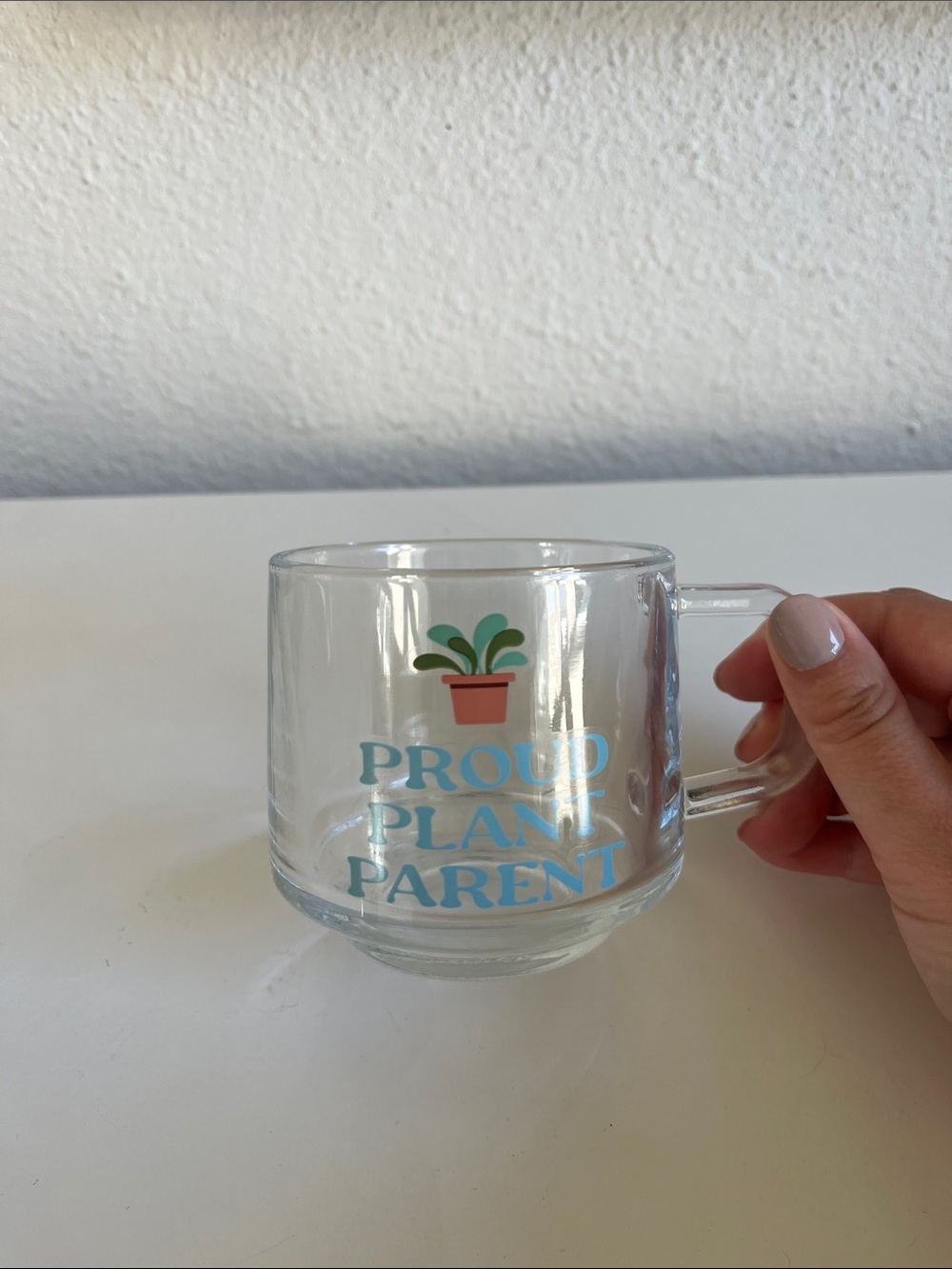 Proud Plant Parent Clear Glass Mug